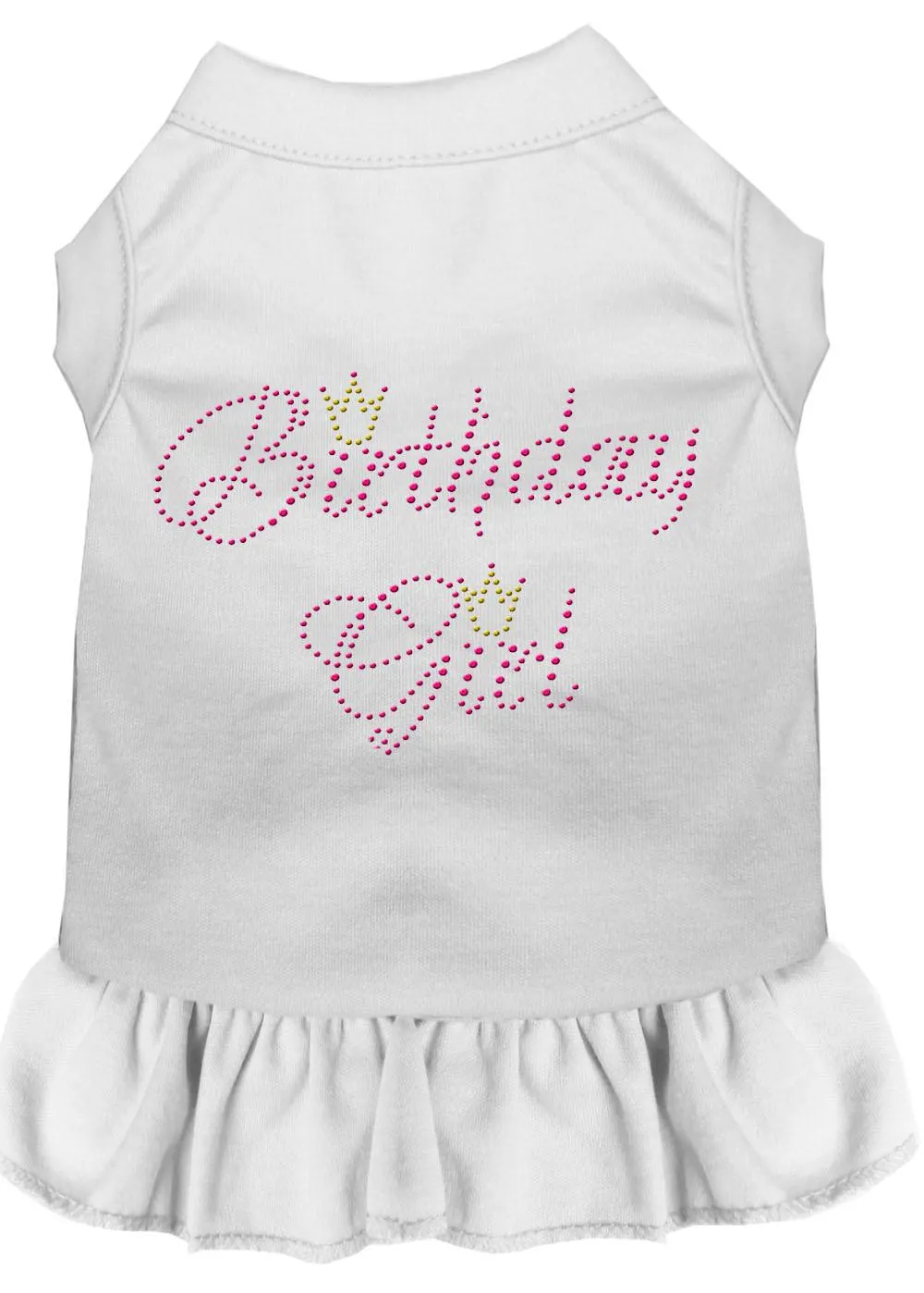 Birthday Girl Rhinestone Dress White Xs (8)