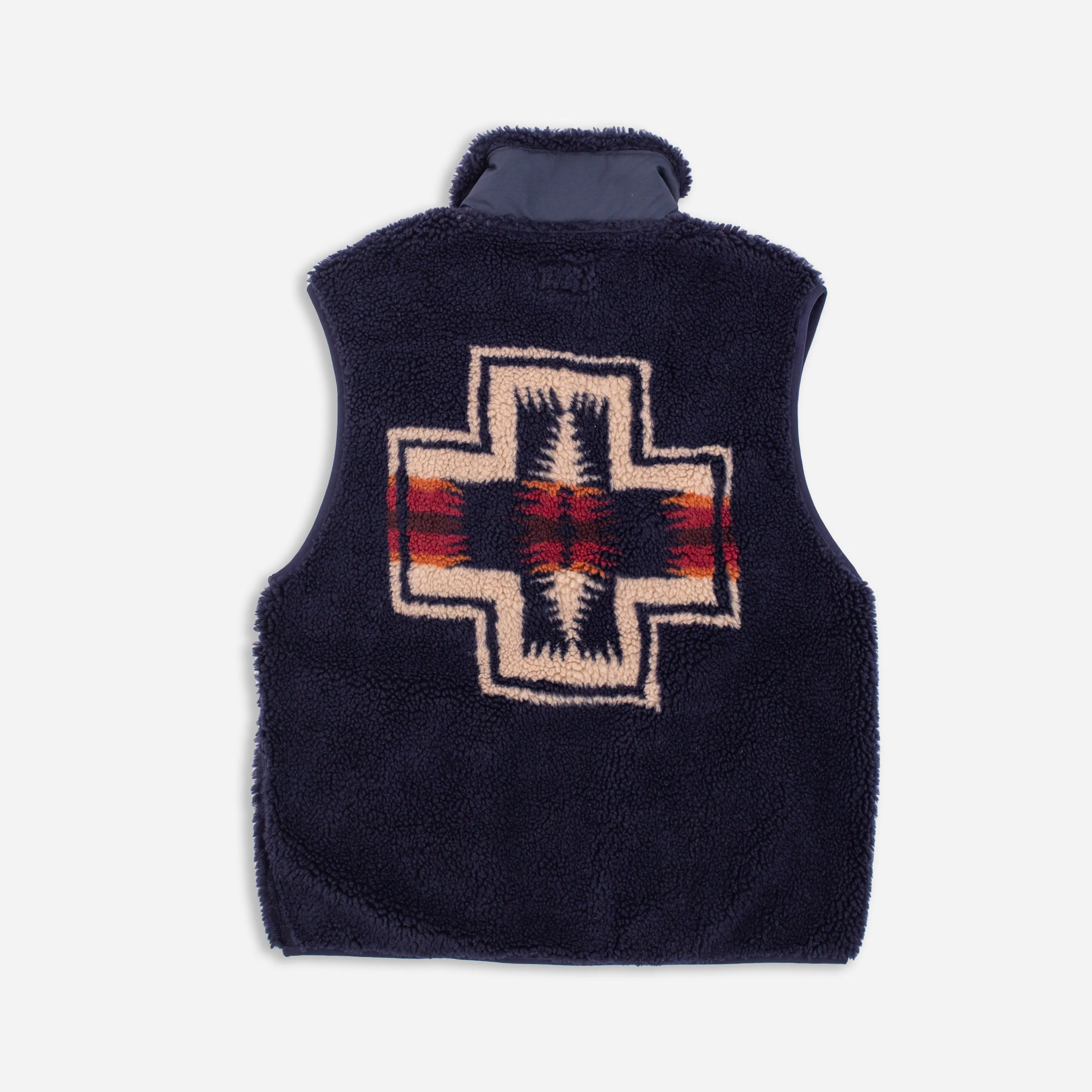 Harding Navy Boa Sherpa Fleece Vest