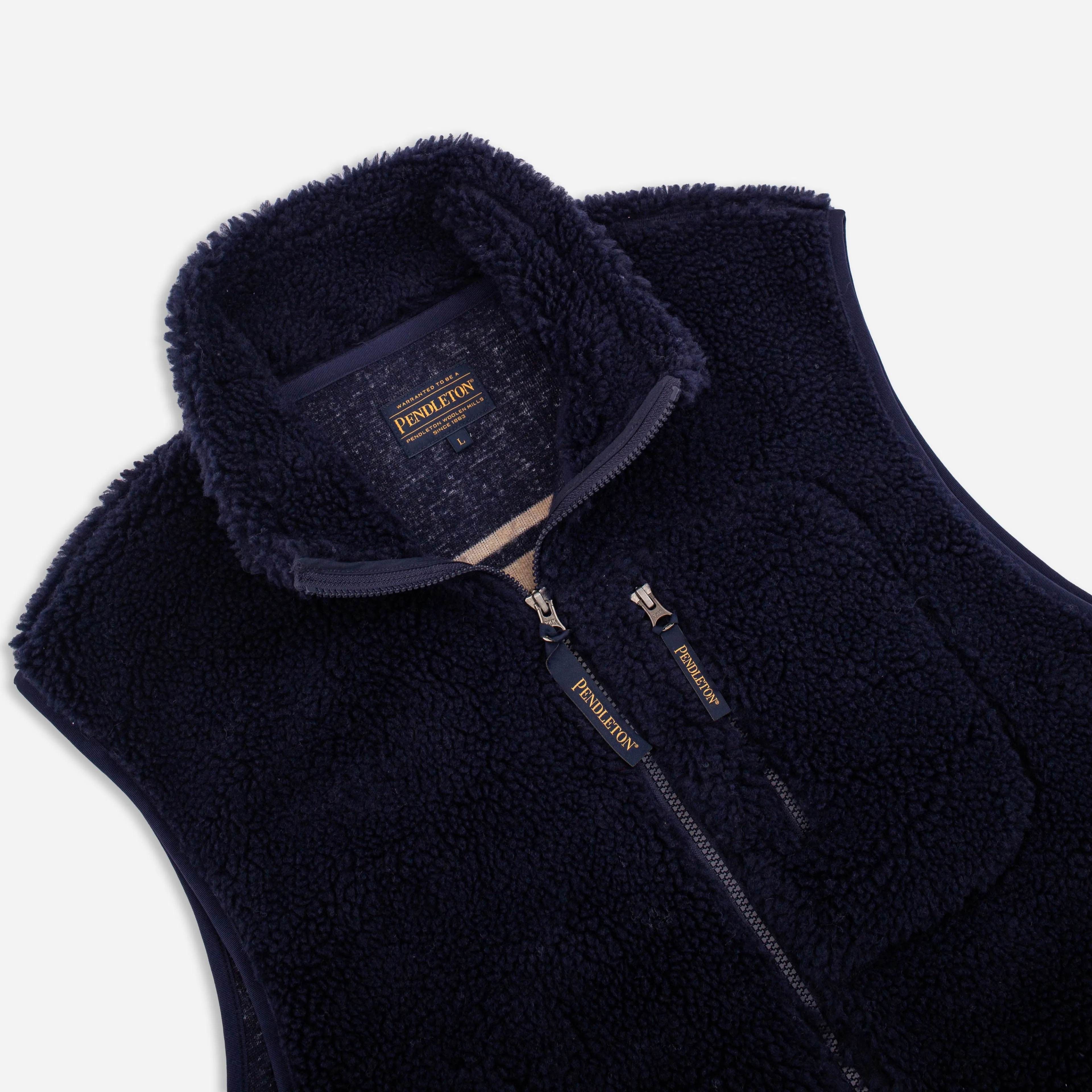 Harding Navy Boa Sherpa Fleece Vest