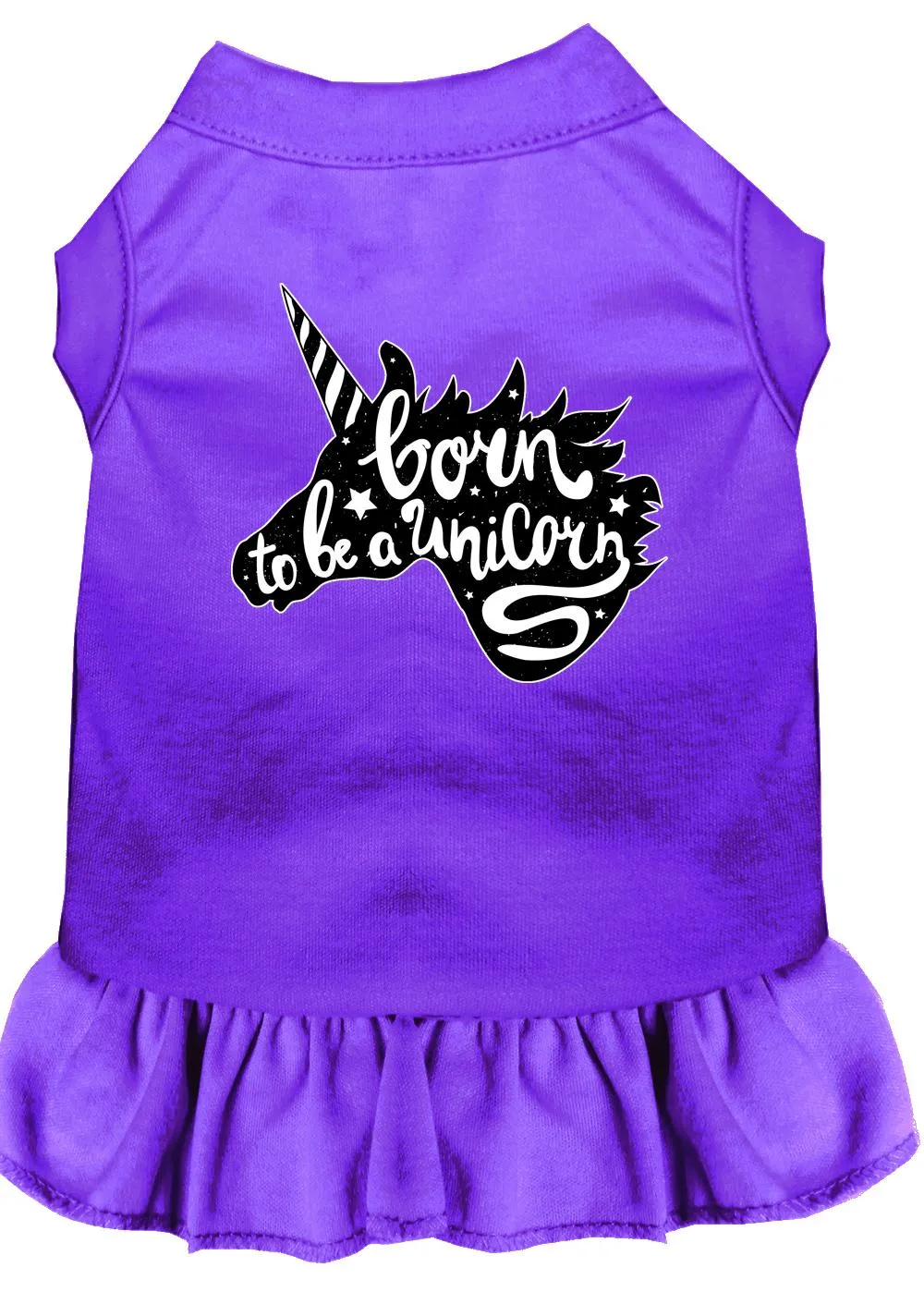 Born To Be A Unicorn Screen Print Dog Dress Purple Xl (16)