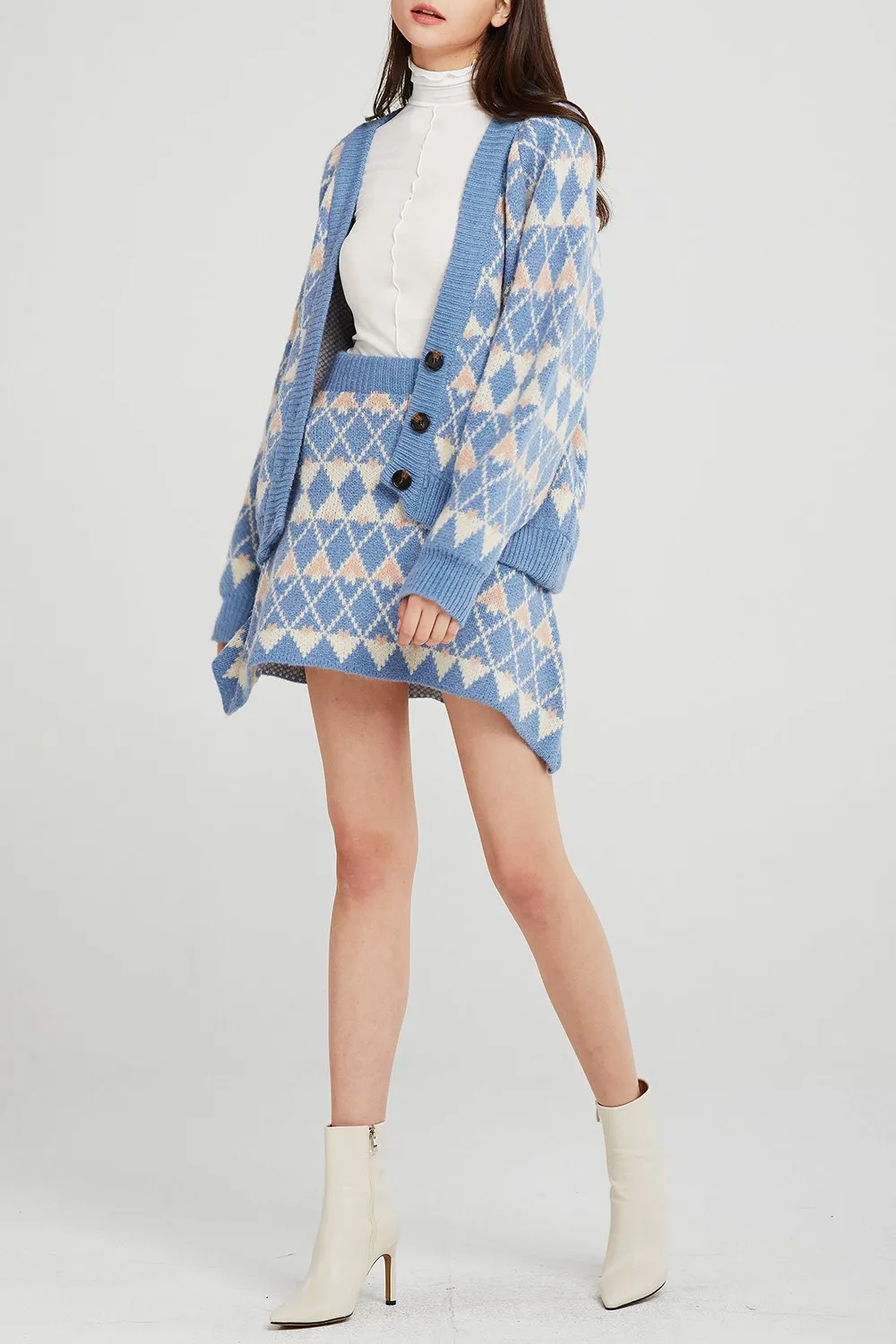 Brianna Argyle Print Knit 2-Piece Set