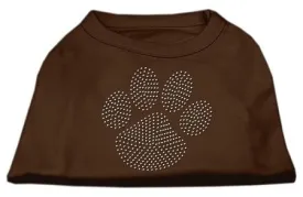 Clear Rhinestone Paw Shirts Brown Sm (10)