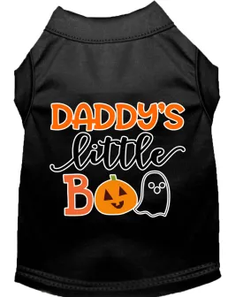 Daddy's Little Boo Screen Print Dog Shirt Black Xxxl