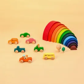 Rainbow Stacker & Cars Combo | Open-ended Toys