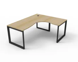 Rapid Infinity Loop 180 x 150cm Leg Corner Workstation - Natural & Black