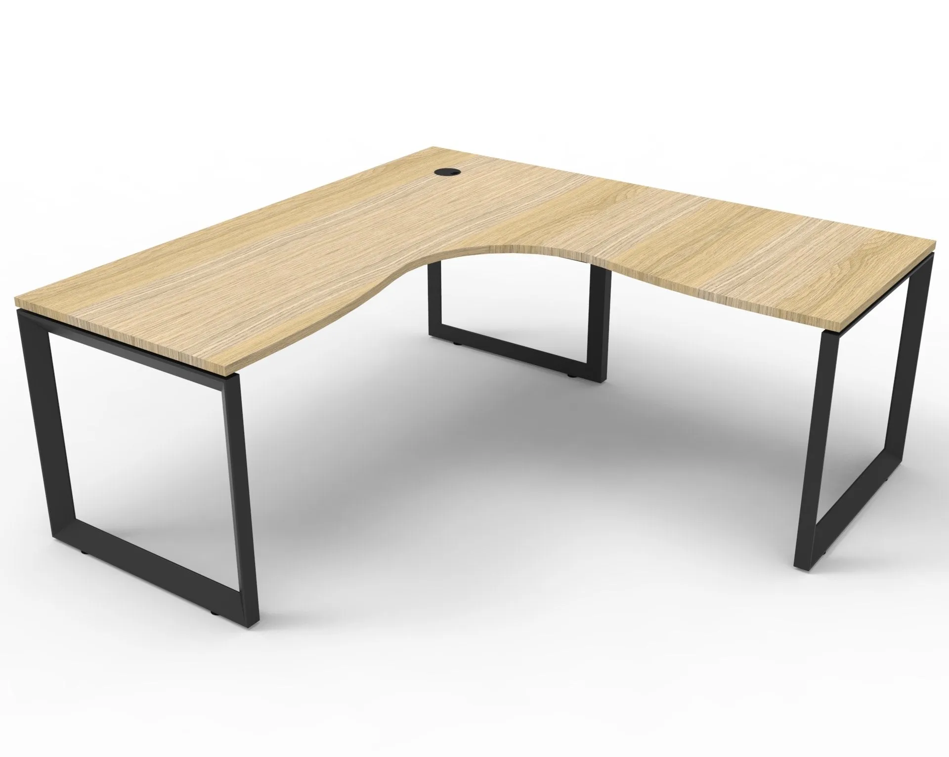 Rapid Infinity Loop 180 x 150cm Leg Corner Workstation - Natural & Black