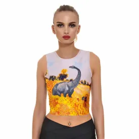 Women's Apatosaurus Monet Crop Tank Top